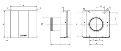 Настенный вентилятор S&P SWF-100X