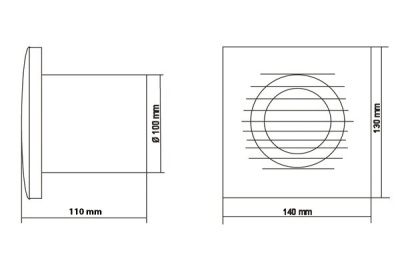 Накладной вентилятор Europlast E100 HT (таймер и датчик влажности)