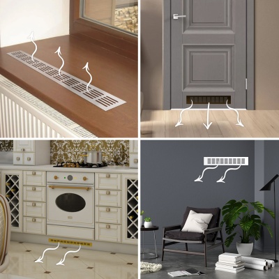 Вентиляционная решетка Благовест белая (300x60 мм)