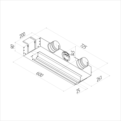 Вентиляционная решетка щелевая Provent VPNDG 500/75×3 для гипсокартона на 3 выхода