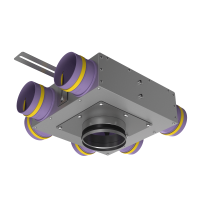 Присоединительная коробка проходная Provent KVF 125/125/90×6 на 6 выходов