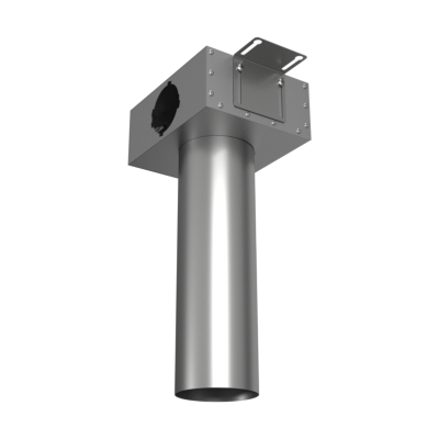 Присоединительная коробка потолочная Provent VPSL 125/90×1 на 1 выхода (L=400 мм), круглая