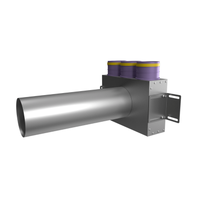 Присоединительная коробка потолочная Provent VPSL 125/75×3 на 3 выхода (L=400 мм), круглая