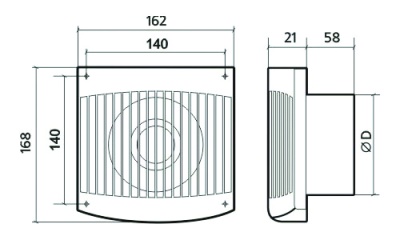 Вентилятор накладной ЭРА COMFORT 4C